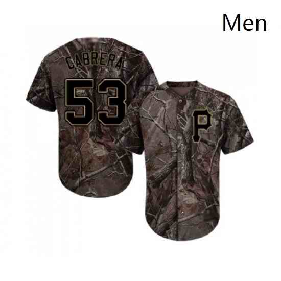 Mens Pittsburgh Pirates 53 Melky Cabrera Authentic Camo Realtree Collection Flex Base Baseball Jersey